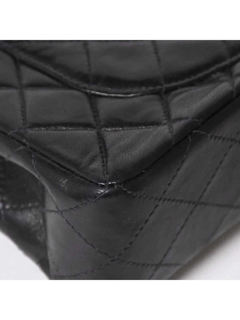 Chanel Quilted 23 Double Flap Chain Shoulder Bag CC Logo Lambskin Black